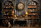 Kate Horloge Livres Chalet Rétro Toile de fond conçue par Emetselch - Kate Backdrop FR