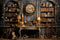 Kate Horloge Livres Chalet Rétro Toile de fond conçue par Emetselch - Kate Backdrop FR