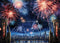 Kate Ville Nouvelle année Feux d'artifice Toile de fond Conçu par Happy Squirrel Design - Kate Backdrop FR