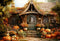 Kate Automne Doré Citrouille Maison Toile de fond pour la photographie - Kate Backdrop FR