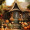 Kate Automne Doré Citrouille Maison Toile de fond pour la photographie - Kate Backdrop FR