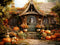 Kate Automne Doré Citrouille Maison Toile de fond pour la photographie - Kate Backdrop FR