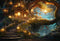 Kate Luciole Maison dans l'arbre Vue nocturne Toile de fond pour la photographie - Kate Backdrop FR