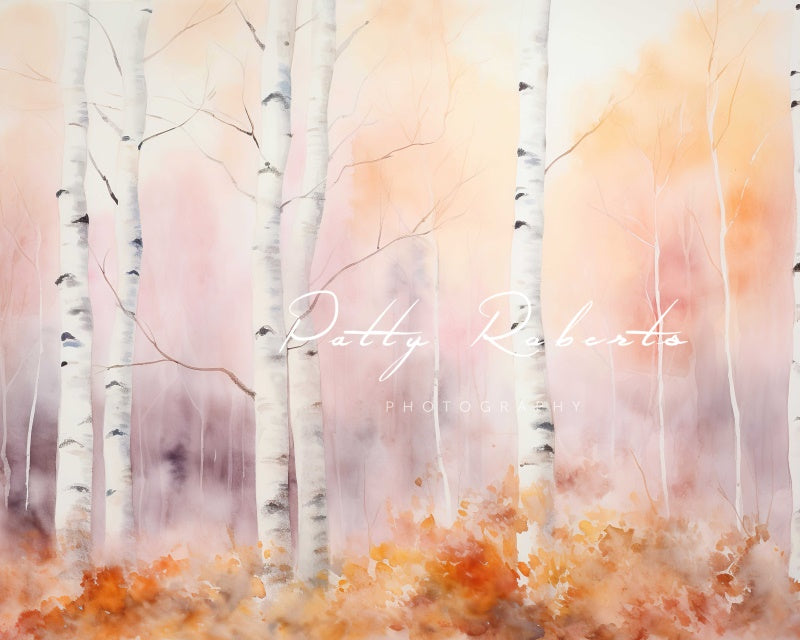 Kate Aquarelle Automne Forêt Toile de fond conçue par Patty Robert