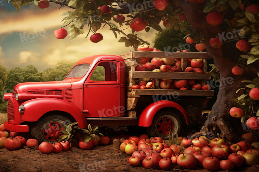 Kate Voiture Pomme Récolte Automne Toile de fond pour la photographie