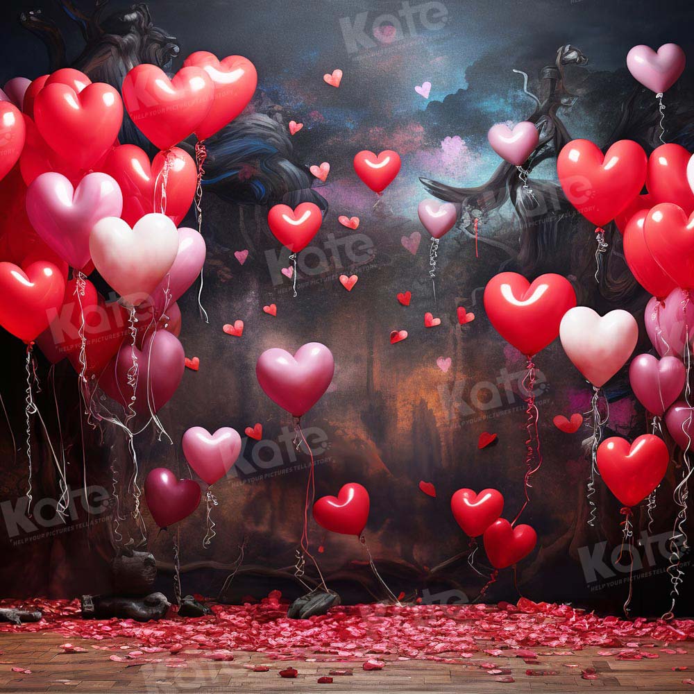 Kate Saint Valentin Ballons d'amour Rouge Toile de fond pour la photographie