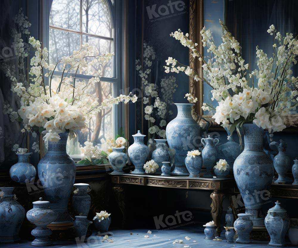Kate Vase Fleurs Art Fenêtre Chambre Toile de fond pour la photographie