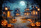 Kate Halloween Nuit Lune Citrouille Toile de fond conçue par GQ - Kate Backdrop FR