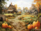 Kate Automne Citrouille Prairie Maison Toile de fond pour la photographie - Kate Backdrop FR