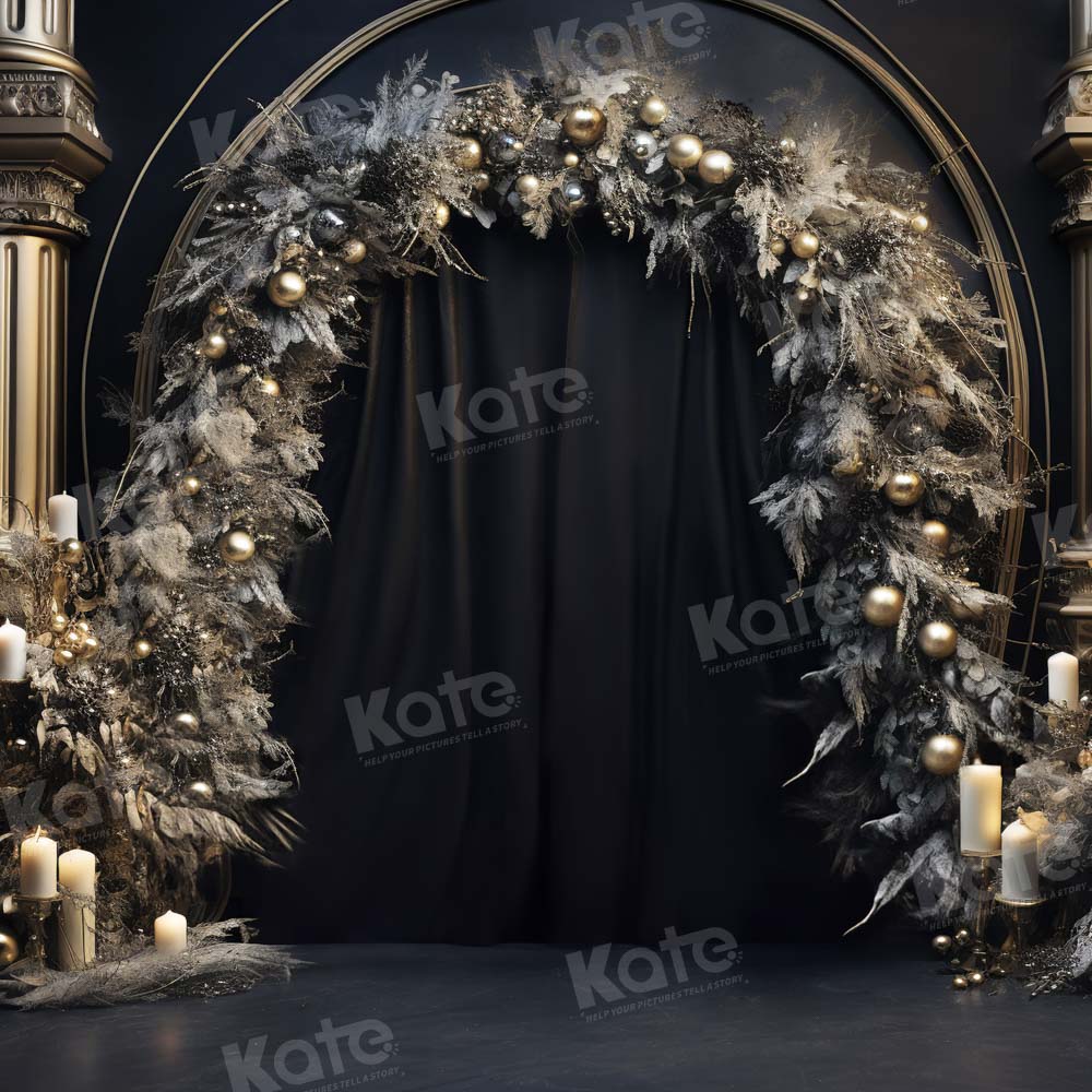 Kate Anniversaire Décors dorés Arche Rideau Toile de fond pour la photographie