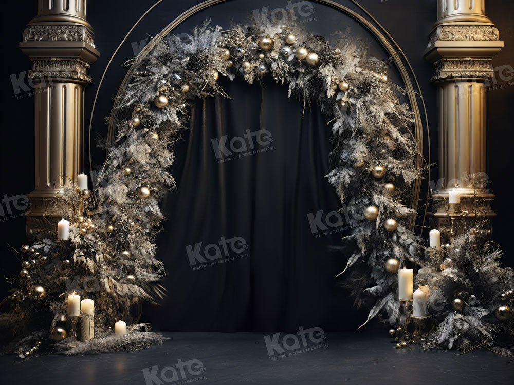 Kate Anniversaire Décors dorés Arche Rideau Toile de fond pour la photographie