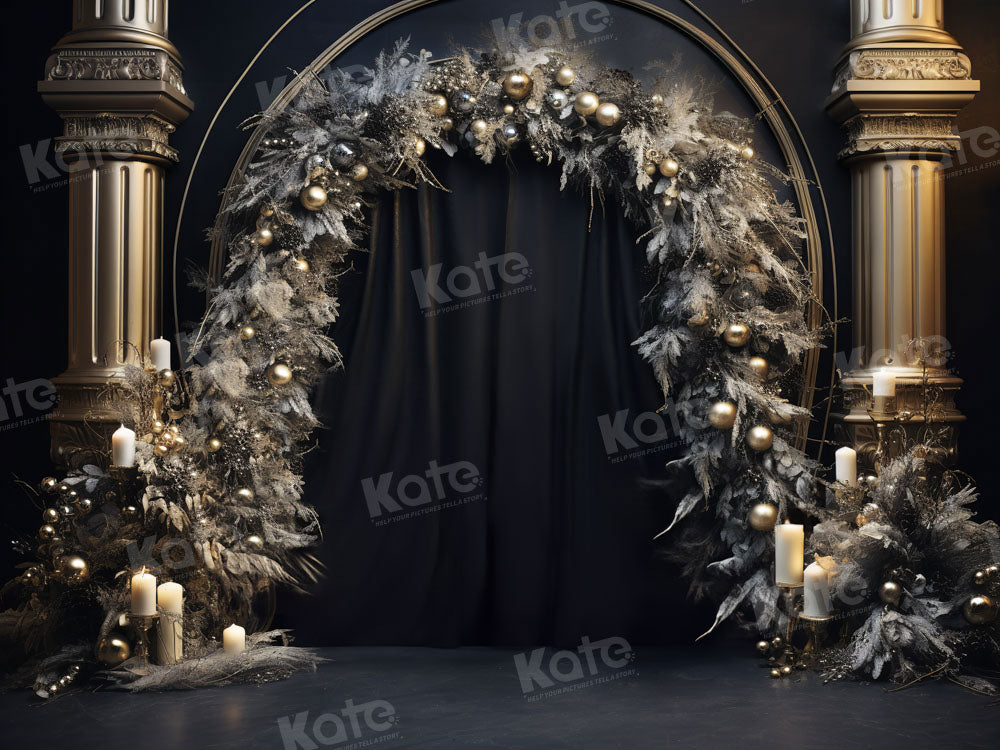 Kate Anniversaire Décors dorés Arche Rideau Toile de fond pour la photographie