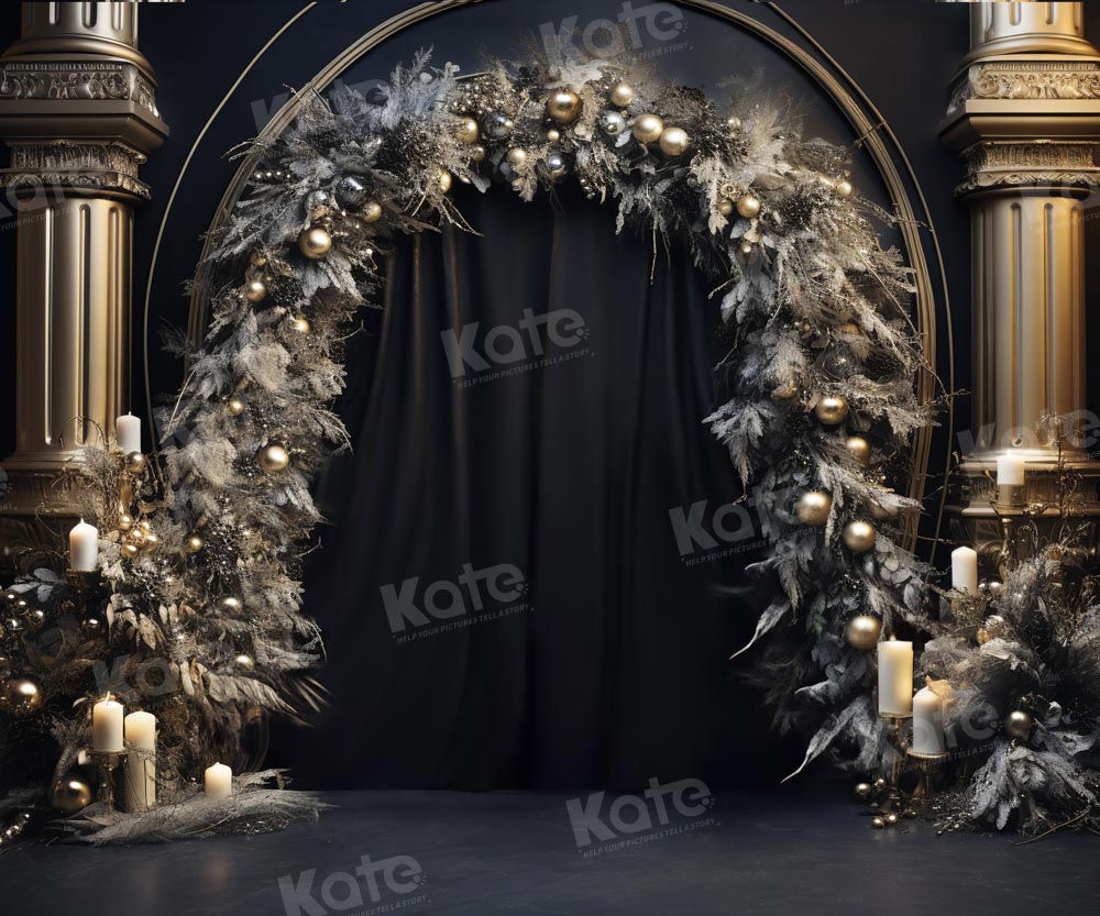 Kate Anniversaire Décors dorés Arche Rideau Toile de fond pour la photographie
