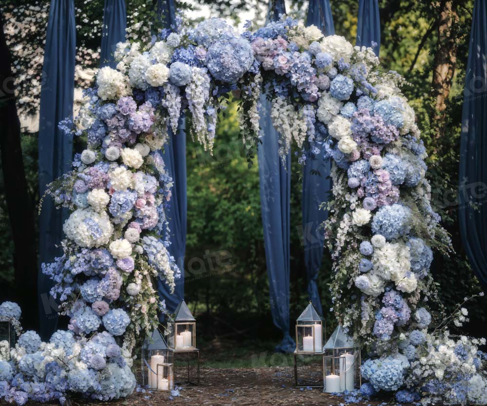 Kate Extérieur Mariage Violet Arche de fleurs Toile de fond conçue par Emetselch