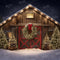 Kate Noël Extérieur Neige Maison Nuit Toile de fond pour la photographie - Kate Backdrop FR
