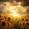 Kate Doré Coucher de soleil Tournesol Toile de fond pour la photographie - Kate Backdrop FR