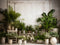 Kate Mur blanc Plante verte Chambre Toile de fond pour la photographie - Kate Backdrop FR