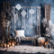 Kate Bohème Flocon de neige Bleu Toile de fond Conçu par Happy Squirrel Design - Kate Backdrop FR