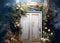 Kate Porte blanche Rustic Fleurs Bleu Toile de fond Conçu par Happy Squirrel Design - Kate Backdrop FR