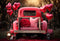 Kate Saint Valentin Amour Rouge Ballons Camion Toile de fond conçue par Chain Photographie - Kate Backdrop FR