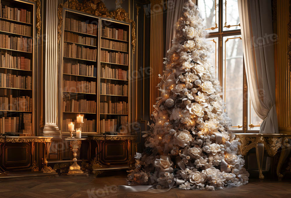 Kate Sapin de Noël Mur de livres Chambre Toile de fond conçue par Chain Photographie