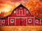 Kate Automne Rouge Maison Feuilles d'érable Prairie Toile de fond pour la photographie - Kate Backdrop FR
