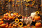 Kate Automne Citrouille Tournesol Pomme Bois Toile de fond pour la photographie - Kate Backdrop FR