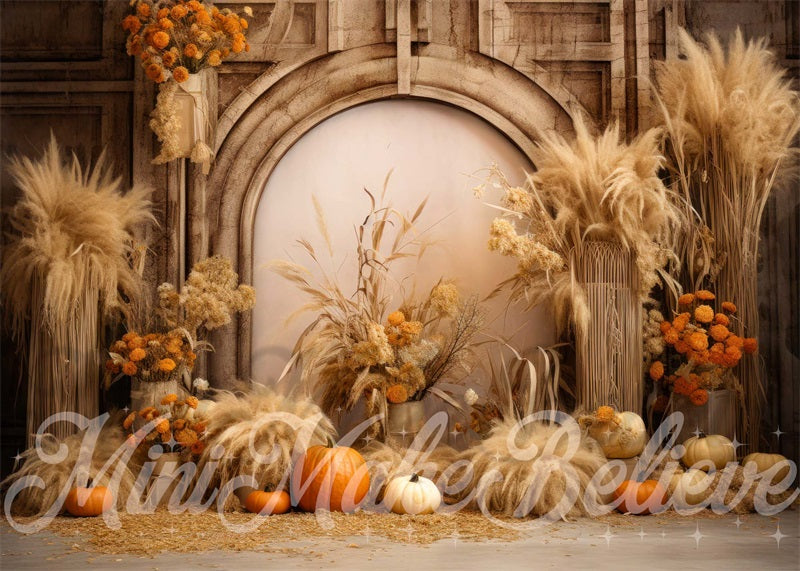 Kate Bohème Citrouilles Mur en arc Thanksgiving Toile de fond conçue par Mini MakeBelieve