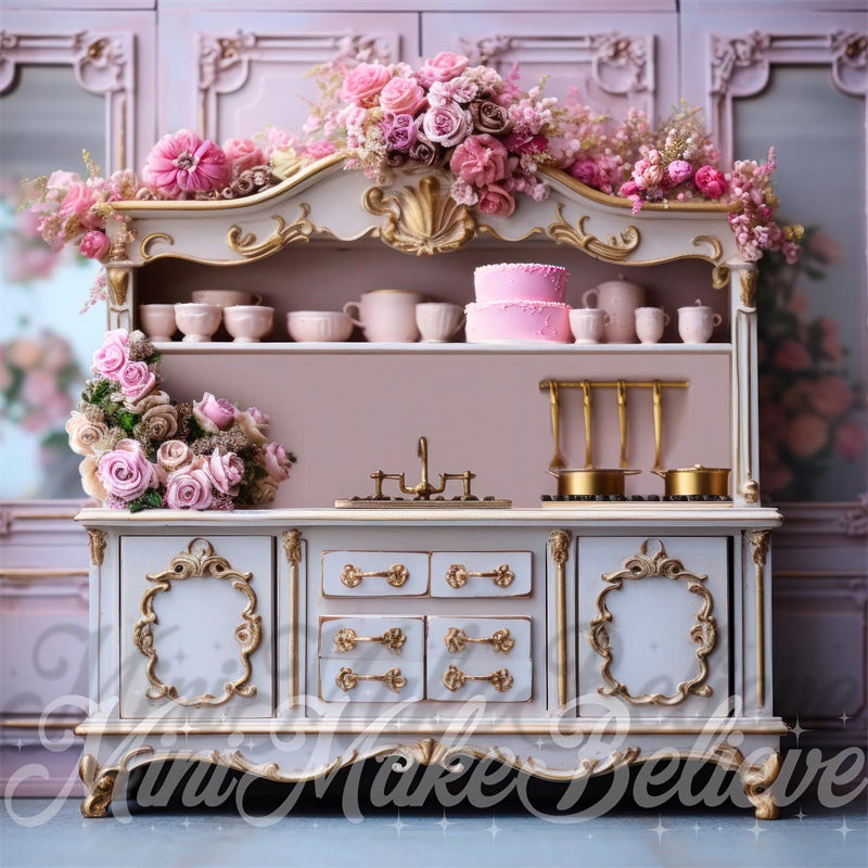 Kate Saint-Valentin Maison de poupées Cuisine Toile de fond conçue par Mini MakeBelieve