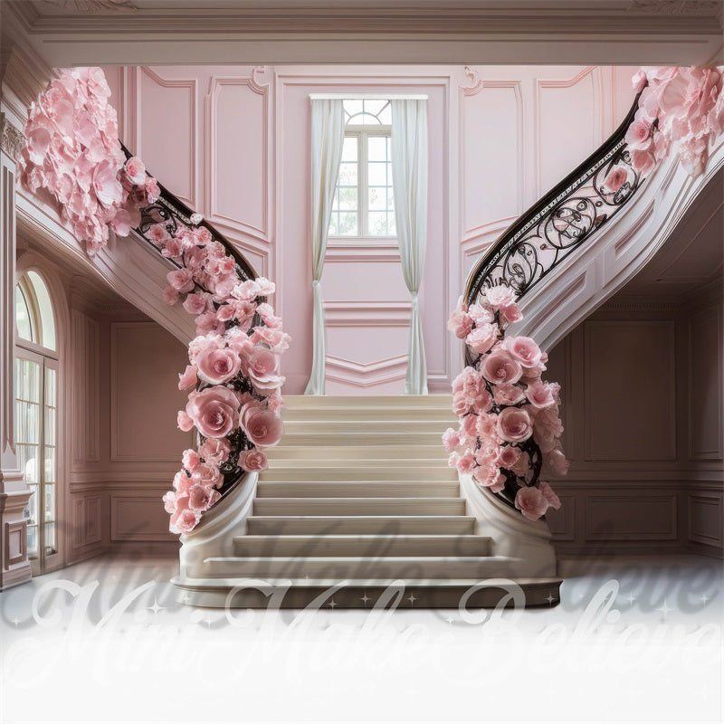 Kate Saint-Valentin Floraison Manoir Escaliers Toile de fond conçue par Mini MakeBelieve