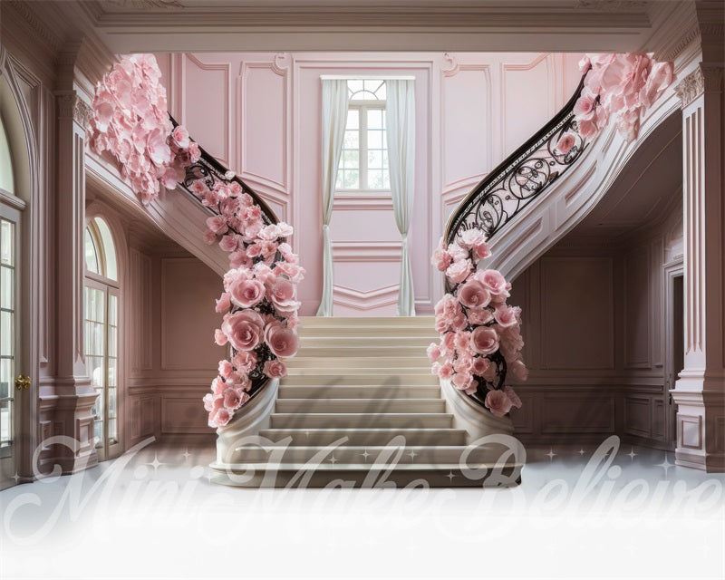 Kate Saint-Valentin Floraison Manoir Escaliers Toile de fond conçue par Mini MakeBelieve