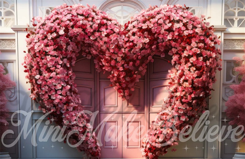 Kate Saint-Valentin Fleur Cœur Porte Toile de fond conçue par Mini MakeBelieve