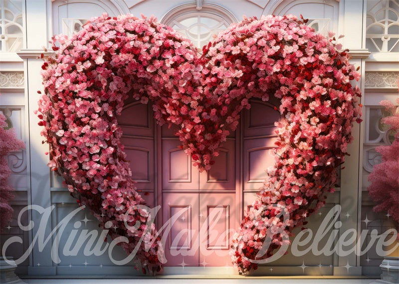 Kate Saint-Valentin Fleur Cœur Porte Toile de fond conçue par Mini MakeBelieve - Kate Backdrop FR