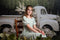 Kate Printemps Fleurs blanches Camion Toile de fond conçue par Chain Photographie - Kate Backdrop FR