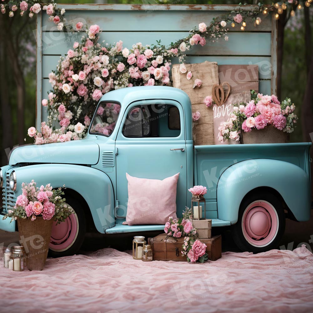 Kate Saint Valentin Fleurs Rose Camion Toile de fond conçue par Emetselch