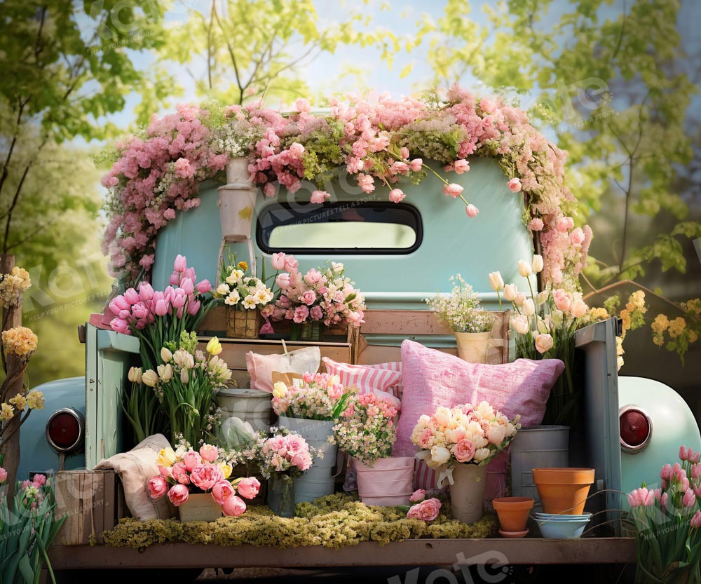 Kate Fleurs Printemps Camion Toile de fond conçue par Emetselch