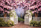 Kate Printemps Fleurs Rose Clôture Toile de fond conçue par Chain Photographie - Kate Backdrop FR