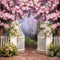 Kate Printemps Fleurs Rose Clôture Toile de fond conçue par Chain Photographie - Kate Backdrop FR