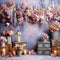Kate Art Violet Fleurs Bougies Toile de fond conçue par Emetselch - Kate Backdrop FR