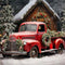 Kate Noël Hiver Arbre Camion Rouge Toile de fond conçue par Emetselch - Kate Backdrop FR