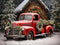 Kate Noël Hiver Arbre Camion Rouge Toile de fond conçue par Emetselch - Kate Backdrop FR