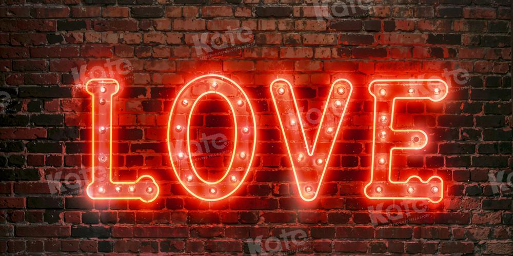Kate Mur de briques LOVE Saint Valentin Toile de fond conçue par Chain Photographie
