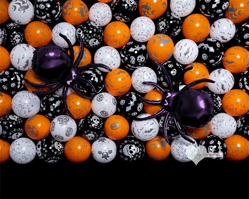 Kate Halloween Araignées Ballons Toile de fond conçue par Kerry Anderson - Kate Backdrop FR