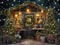 Kate Sapin de Noël Lucioles Anneau d'herbe Maison Toile de fond conçue par Emetselch - Kate Backdrop FR