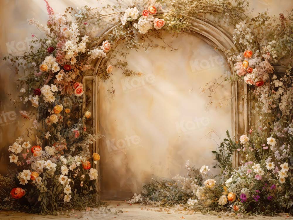 Offres Éclair-Kate Ensoleillé Beige Mur Arc de fleurs Toile de fond en Laine conçue par Emetselch - Kate Backdrop FR