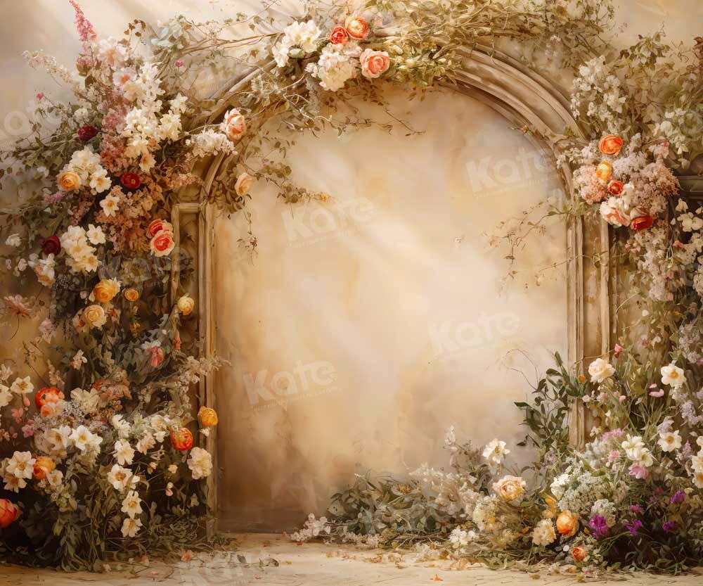 Offres Éclair-Kate Ensoleillé Beige Mur Arc de fleurs Toile de fond en Laine conçue par Emetselch - Kate Backdrop FR