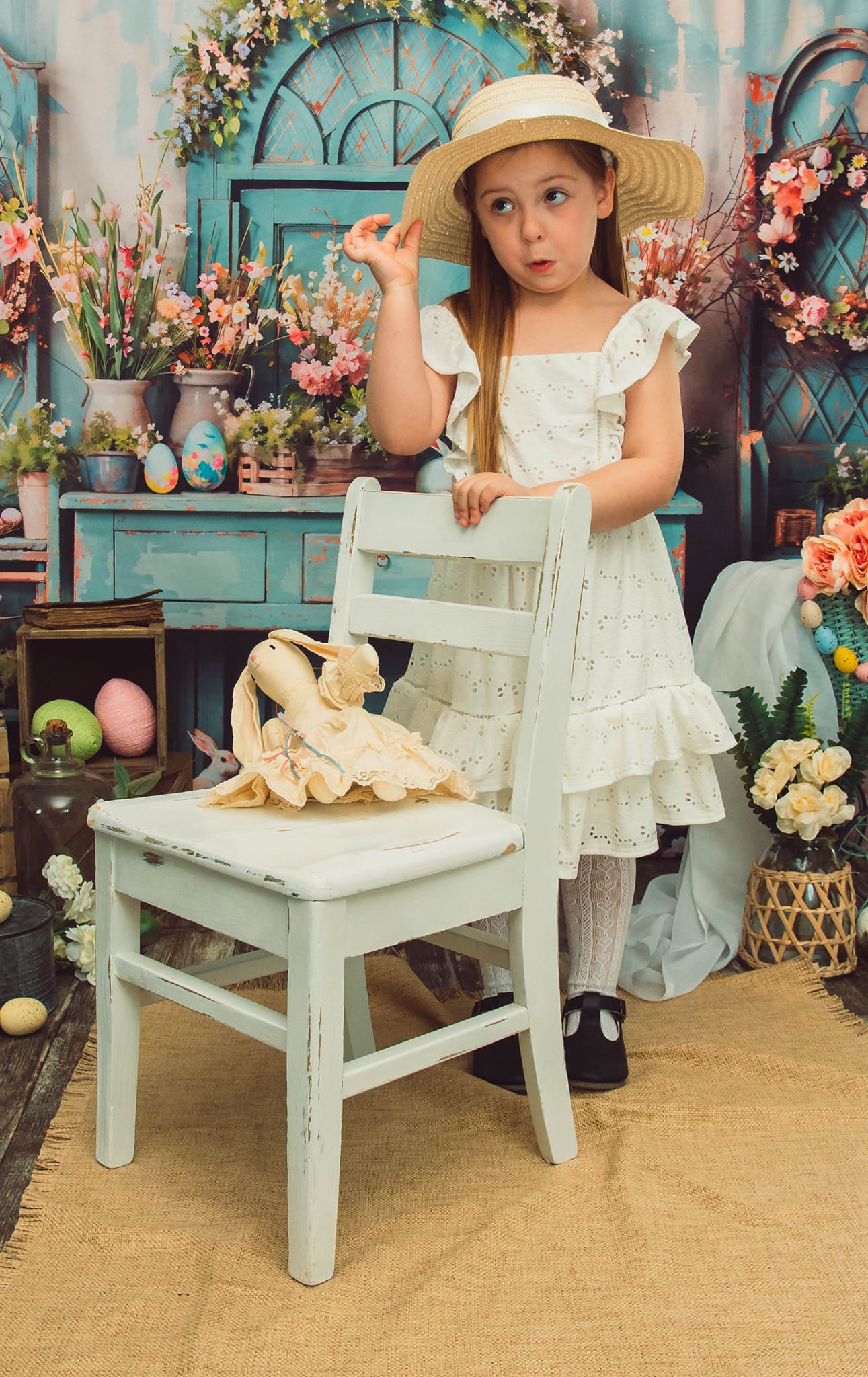 Kate Pâques Verdure Fleurs Lapin Œufs Toile de fond conçue par Emetselch - Kate Backdrop FR