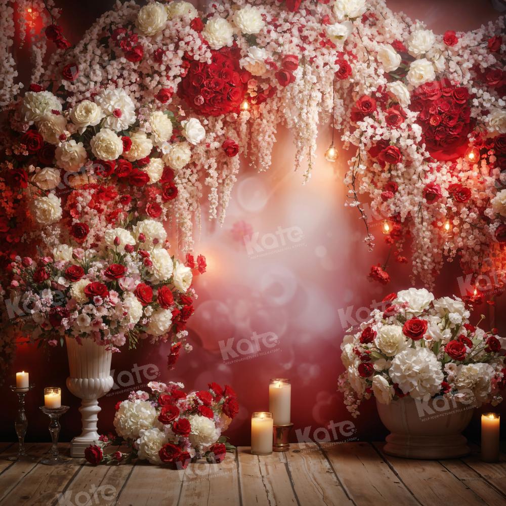 Kate Saint Valentin Bougie Mur de fleurs Toile de fond conçue par Emetselch