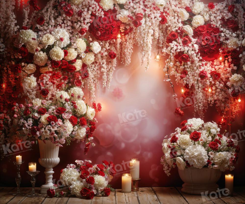 Kate Saint Valentin Bougie Mur de fleurs Toile de fond conçue par Emetselch