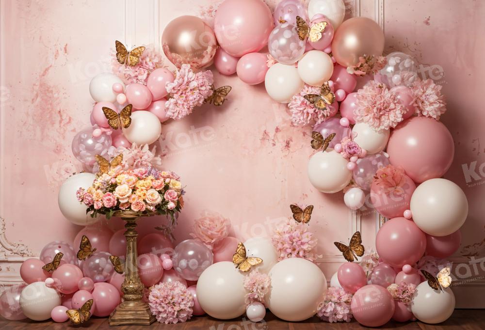 Kate Rose Fleurs Papillon Ballon Toile de fond conçue par Emetselch - Kate Backdrop FR